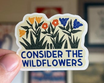 Overweeg de christelijke bijbelverssticker Wildflowers