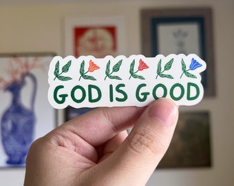 God Is Good Christian Bible Verse Sticker