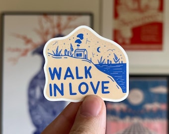 Walk in Love Christian Bible Verse Sticker