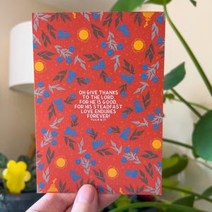 Psalm 118:29 Dankt dem Herrn, denn er ist gütig; seine Liebe währt ewig. Bibel-Vers-Kunst-Postkarte