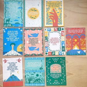 Pacchetto di cartoline dei 20 Salmi. Versetti della Bibbia