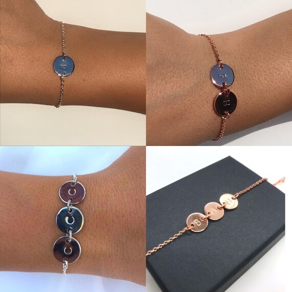 Multiple Initial Charm Bracelet Chain 