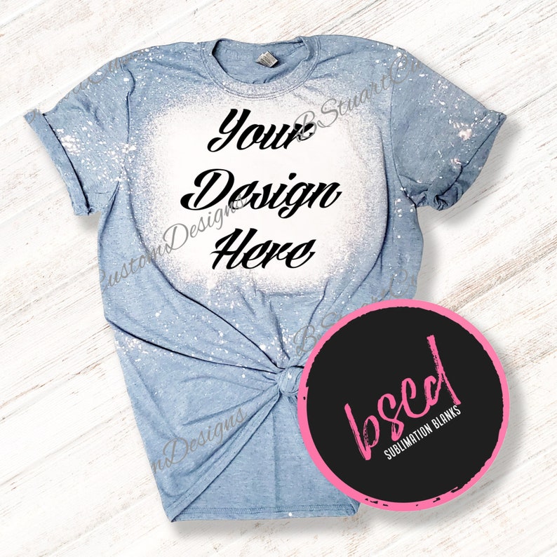 Gildan Softstyle Heather Indigo Mockup 64000 Etsy