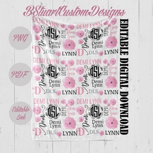 Pink Flower sublimation Template design