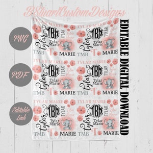 Pink Elephant Sublimation Template Design