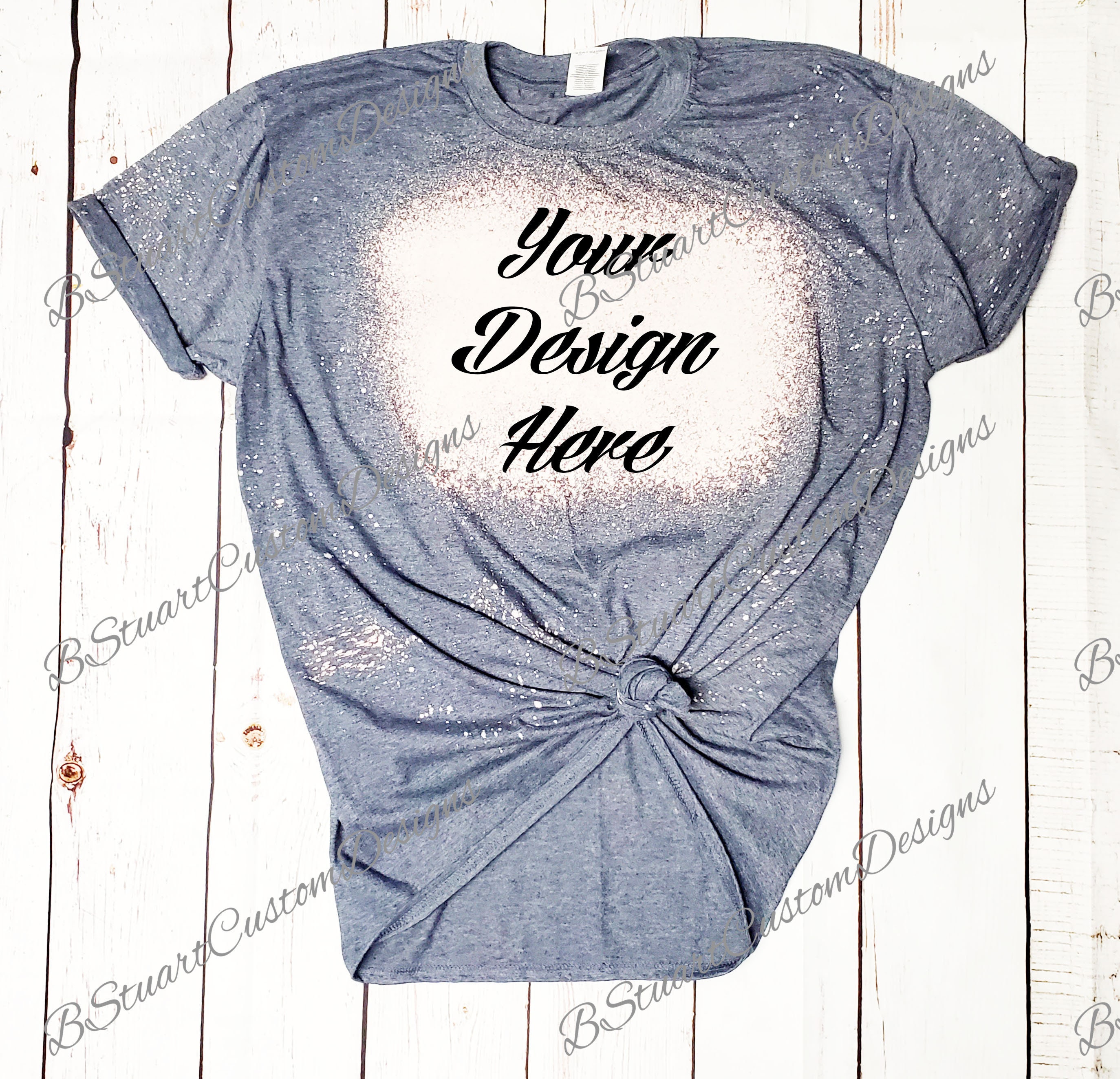 Gildan Softstyle Heather Navy Mockup 