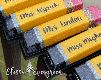 Glitter Pencil Stapler | Personalized Stapler | Personalized Stapler and Pen Set | Custom Gifts