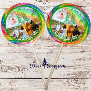 Over the Rainbow Mini or Jumbo Swirl Pops | Party Favors | Oz Inspired