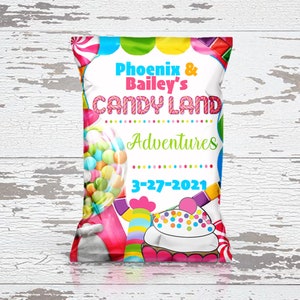 Chip Bag Party Favors | Personalized Chip Bags | Candy Land