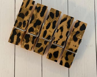 Leopard Print Decor - Leopard Clips - Jungle Print - Cheetah Print - Animal Print Clips