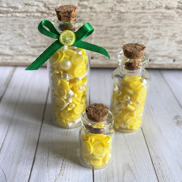 MINI Lemon Jars - SMALL Glass Lemon Jars - Tiered Tray Decor - Spring Decor - Lemon Stuff - Lemon Lover - Summer decor - Summer Tray