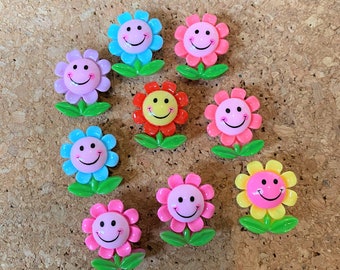 Flower Thumbtacks - Happy Thumbtacks - Spring Flower Thumbtacks - Spring Thumbtacks - Spring Birthday Gift - Flower Gift