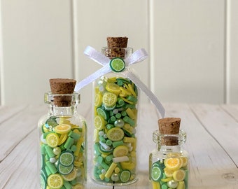 MINI Lemon And Lime Jars - Tiered Tray Decor - Lemon Tiered Tray Decor - Lime Tiered Tray Decor - Lemon Stuff - Lemon Lover - Lime Lover