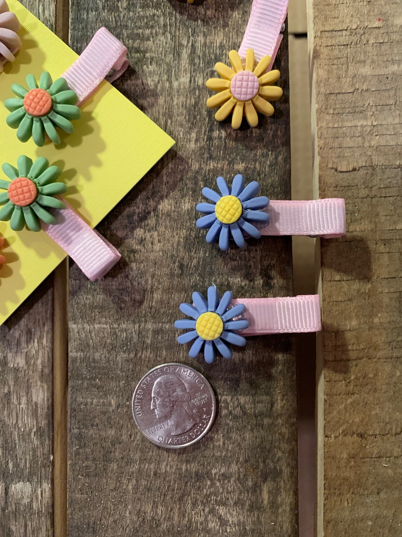5 Sets of Pretty Floral Hair Accessories Pink Ribbon Flower Hair Clips Flower Hair Clips