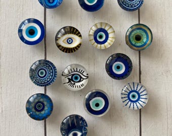 Evil Eye Magnets - Evil Eye Gift - Calendar Magnets - Evil Eye Decor - Mini Magnets - Stocking Stuffer