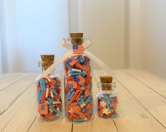 4th Of July Tiered Tray Mini Jars - Fourth of July Decor - July Decor - July Gift - 4th Of July Stuff - 4th Of July MINI Jars