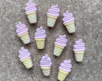 Ice Cream Cone Thumbtacks - Ice Cream Gift - Ice Cream Lover - Ice Cream Thumbtacks - Fake Food Thumbtacks - Ice Cream Decorr