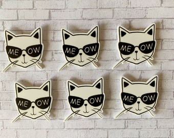 Cat Magnets - ME-OW Cat Magnets - Fun Magnets - Cat Lover Magnets - Cat Gift - Cat Decor - Cat Stuff - Cats