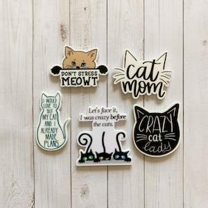 Cat Magnets - Cat Lover Gift - Crazy Cat Lady - Funny Cat Magnets - Cat Gift - Cat Mom - Fun Cat Gift - Small Gift - Friend Gift