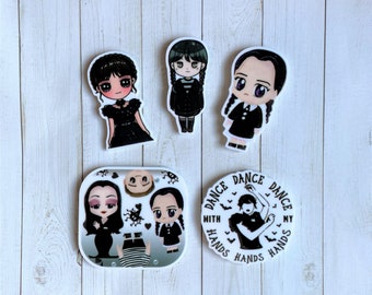 Wednesday Magnets - Halloween Magnets - October Gift - Halloween Gift - Wednesday - Halloween Decor - Halloween Stuff