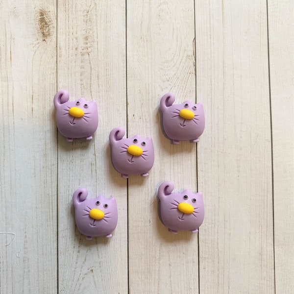 Cat Magnets - Purple Cat Magnets - Cat Decor - Cat Stuff - Cat Lover - Animal Magnets - Kitty Magnets - Small Gift