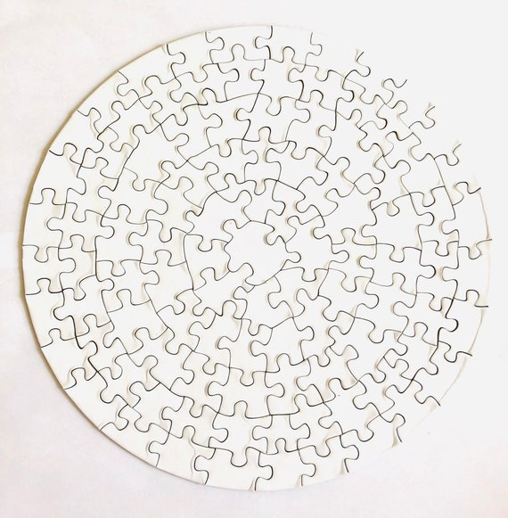 Blank Circle Puzzle Etsy