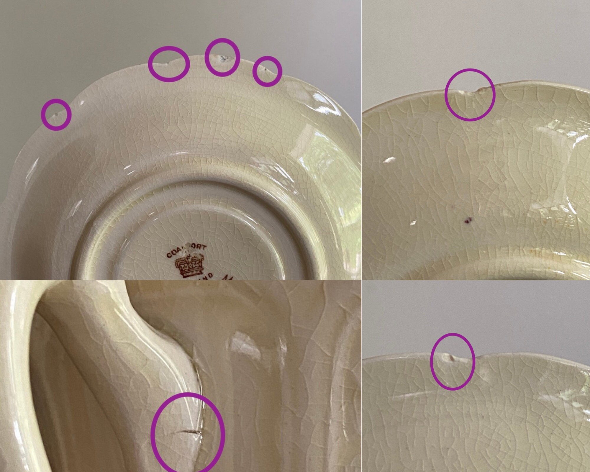 Set of Four Vintage Coalport Kingsware Cups and Saucers, Made in