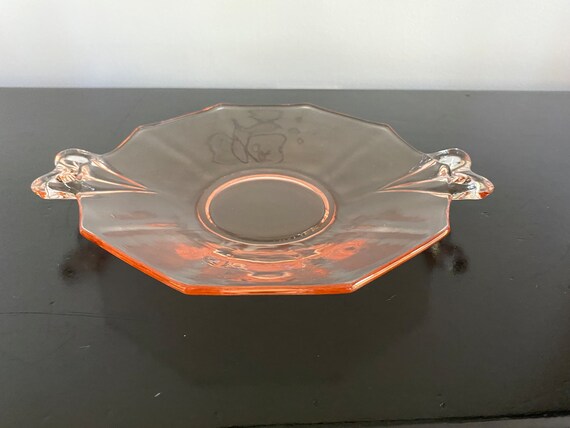 Vintage Pale Pink Octagonal Glass Dish Vintage Pale Pink Octagonal Glass Dish