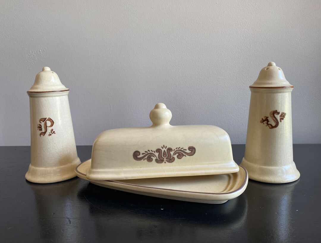 Vintage Pfaltzgraff village Butter Dish Salt and Etsy