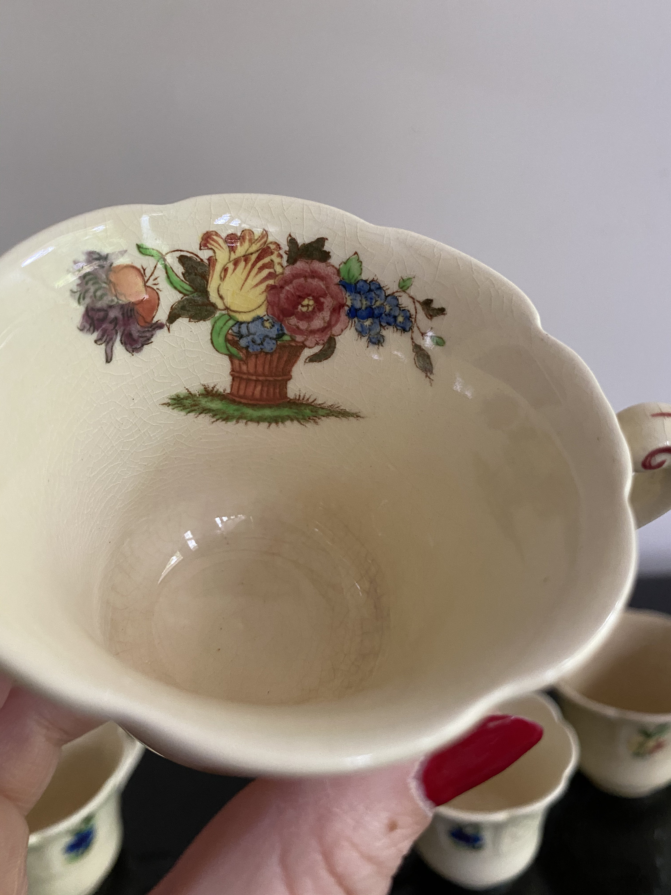 Set of Four Vintage Coalport Kingsware Cups and Saucers, Made in