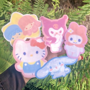 Hello Friends Kitty Kuro Melody Cinna Twin Stars Glanz Aufkleber - Kawaii Art