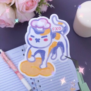 Sticker brillant chat en biscuit - Art Kawaii chat Michi Panadero