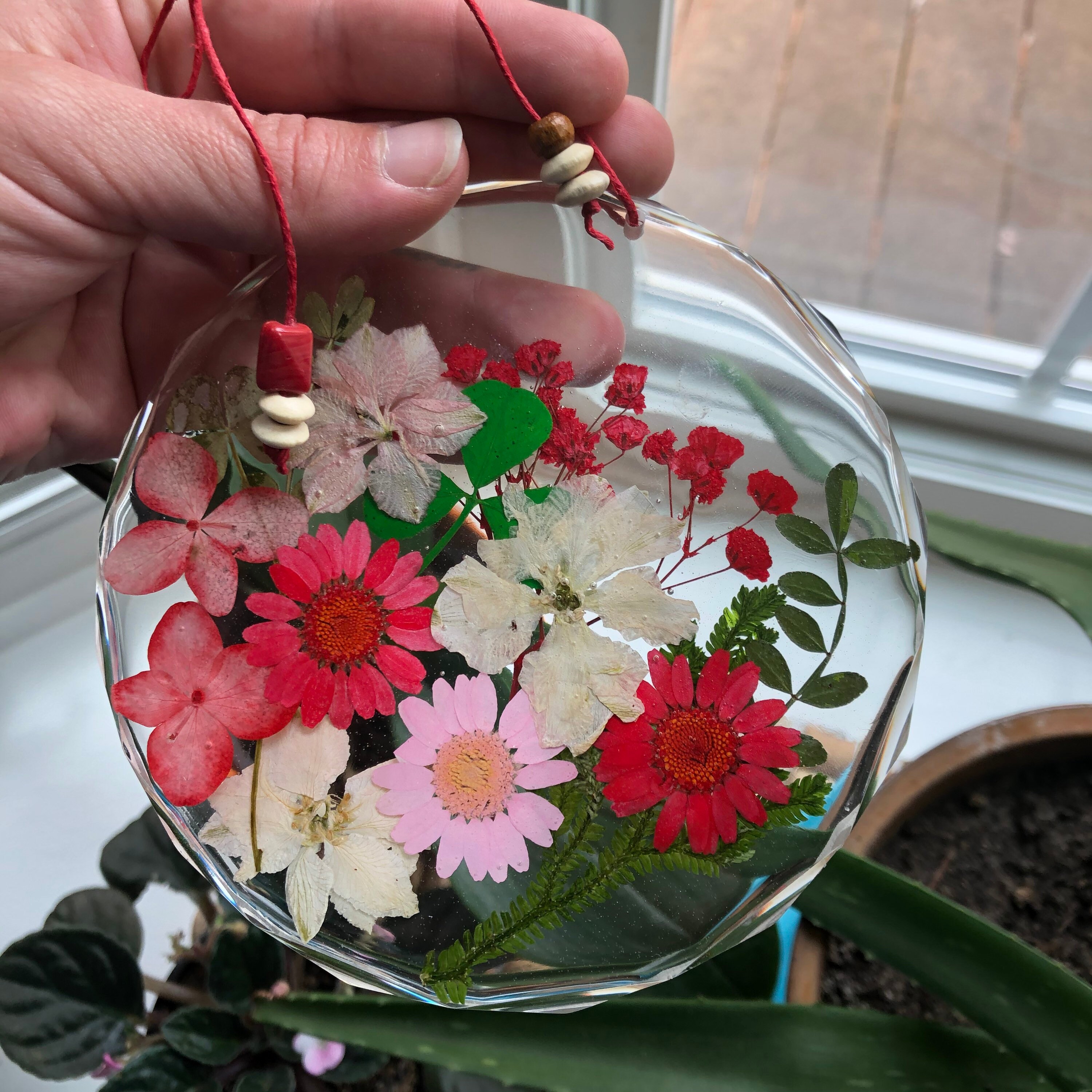 Resin suncatcher epoxy resin suncatcher suncatcher Pressed Etsy