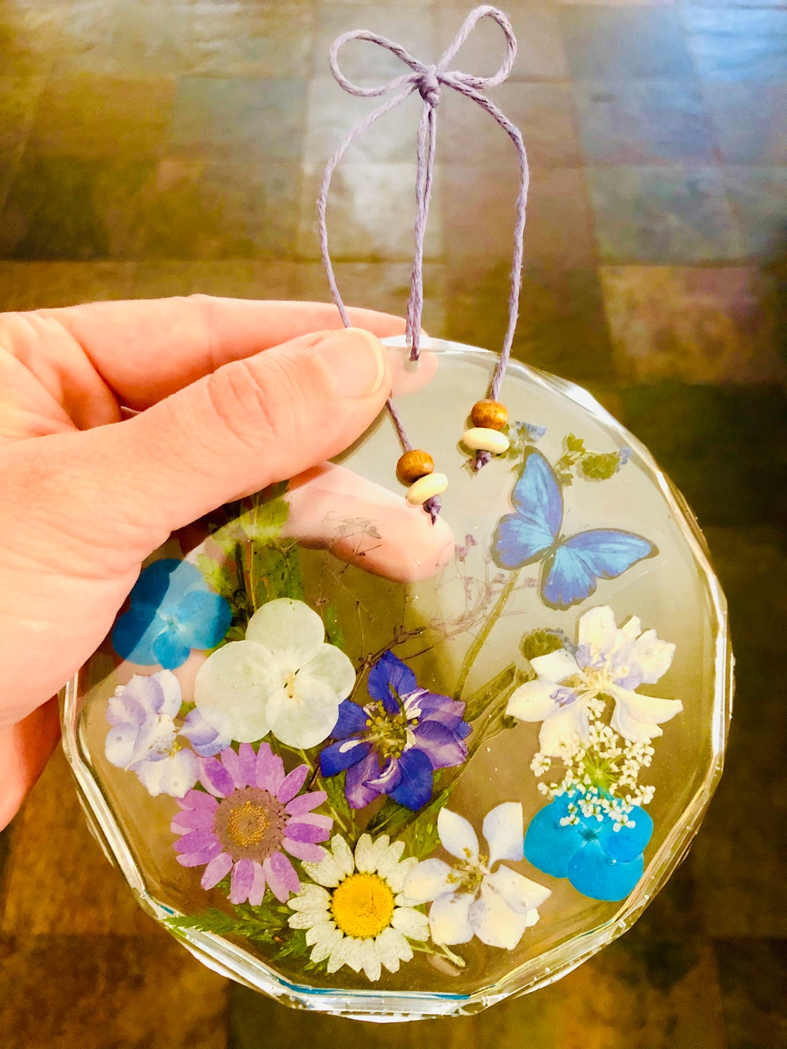 Resin suncatcher epoxy resin suncatcher suncatcher Pressed Etsy