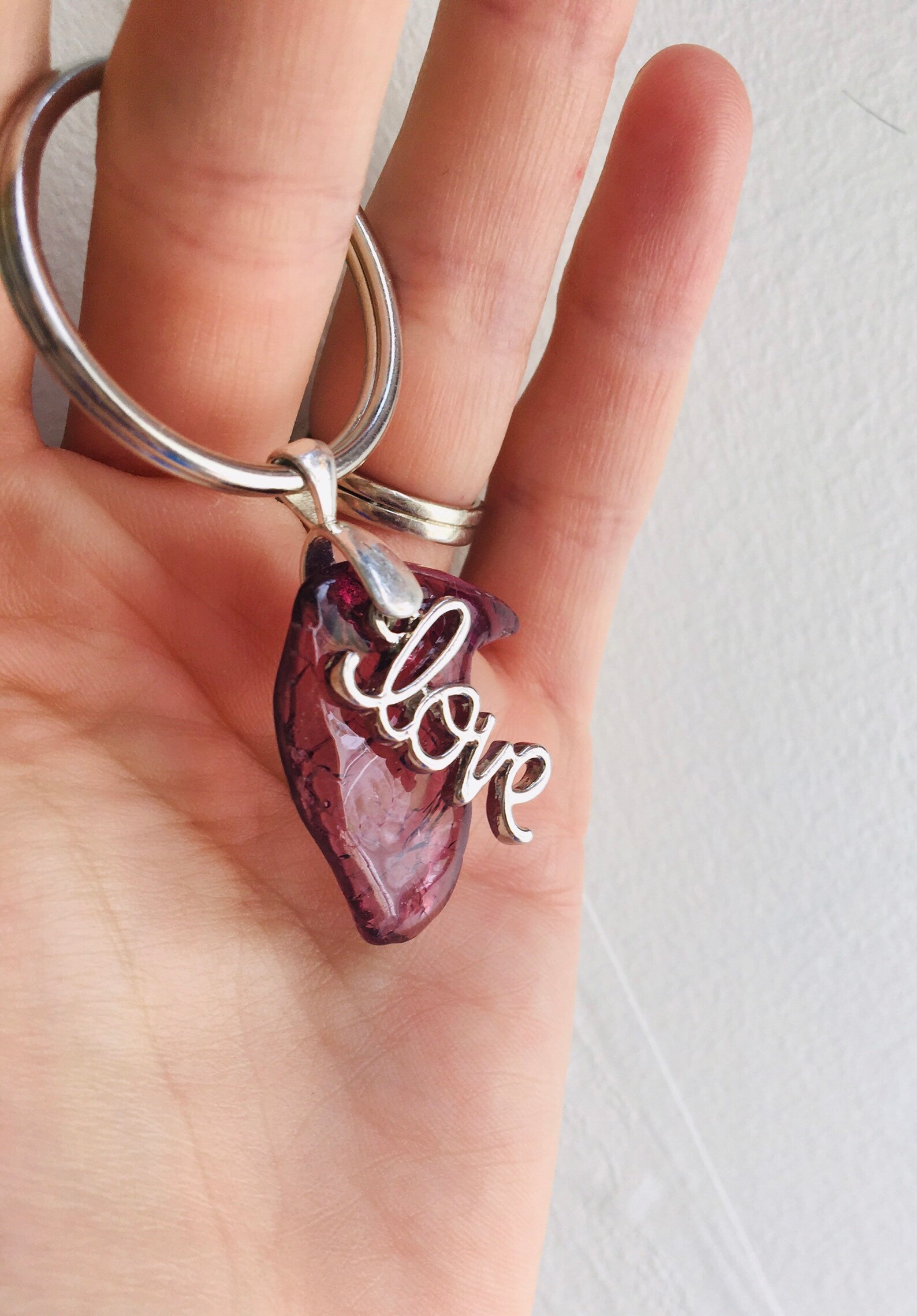 Seaglass Keychain tumbled glass keychain key accessory Etsy