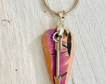 Arrow pottery keychain, arrow keychain, broken pottery keychain, arrow keychain, warrior keychain accessory, christian keychain, scripture,