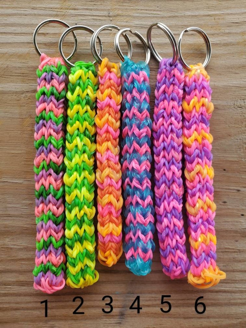 Rubber Thread Keychain Stretchy Rubber Band Key Chains - Etsy