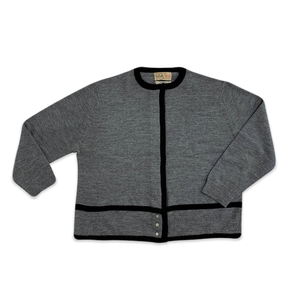 60s Givenchy colorblock grey cardigan