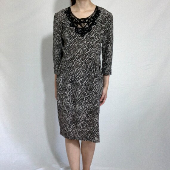 80s vintage floral printed dress