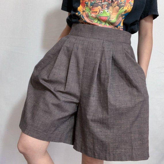 70s brown cotton blend bermuda shorts size small