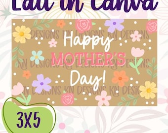 Mother's Day Editable Canva Banner Template | 36x60 DIY Painted Sign | Digital Download