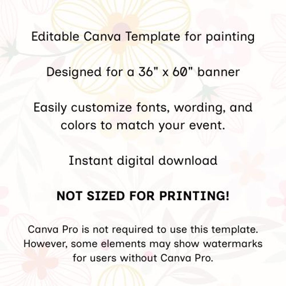 Pink Floral Birthday Banner Template | Editable in Canva (3x5) (digital ...