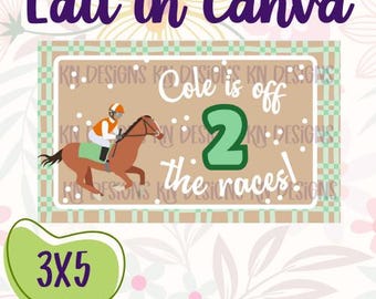Off 2 the Races Editable Canva Banner Template | 36x60 DIY Painted Sign | Digital Download