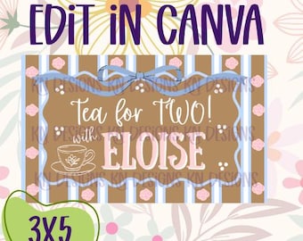 Tea for 2 Editable Canva Banner | 36x60 DIY Painted Sign | Digital Download