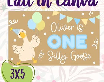 One Silly Goose Editable Canva Banner Template | 36x60 DIY Painted Sign | Digital Download
