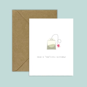 Cartão de aniversário TEA-riffic - Cartão de aniversário exclusivo, personalizado, original e cotidiano