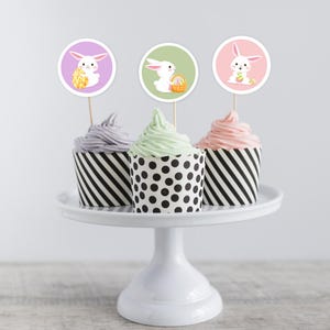 Cute Easter Bunny Cupcake Toppers