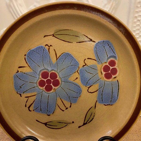 HEARTHSIDE Hand Painted Stoneware Dinner Plate Rose of Sharon Pattern