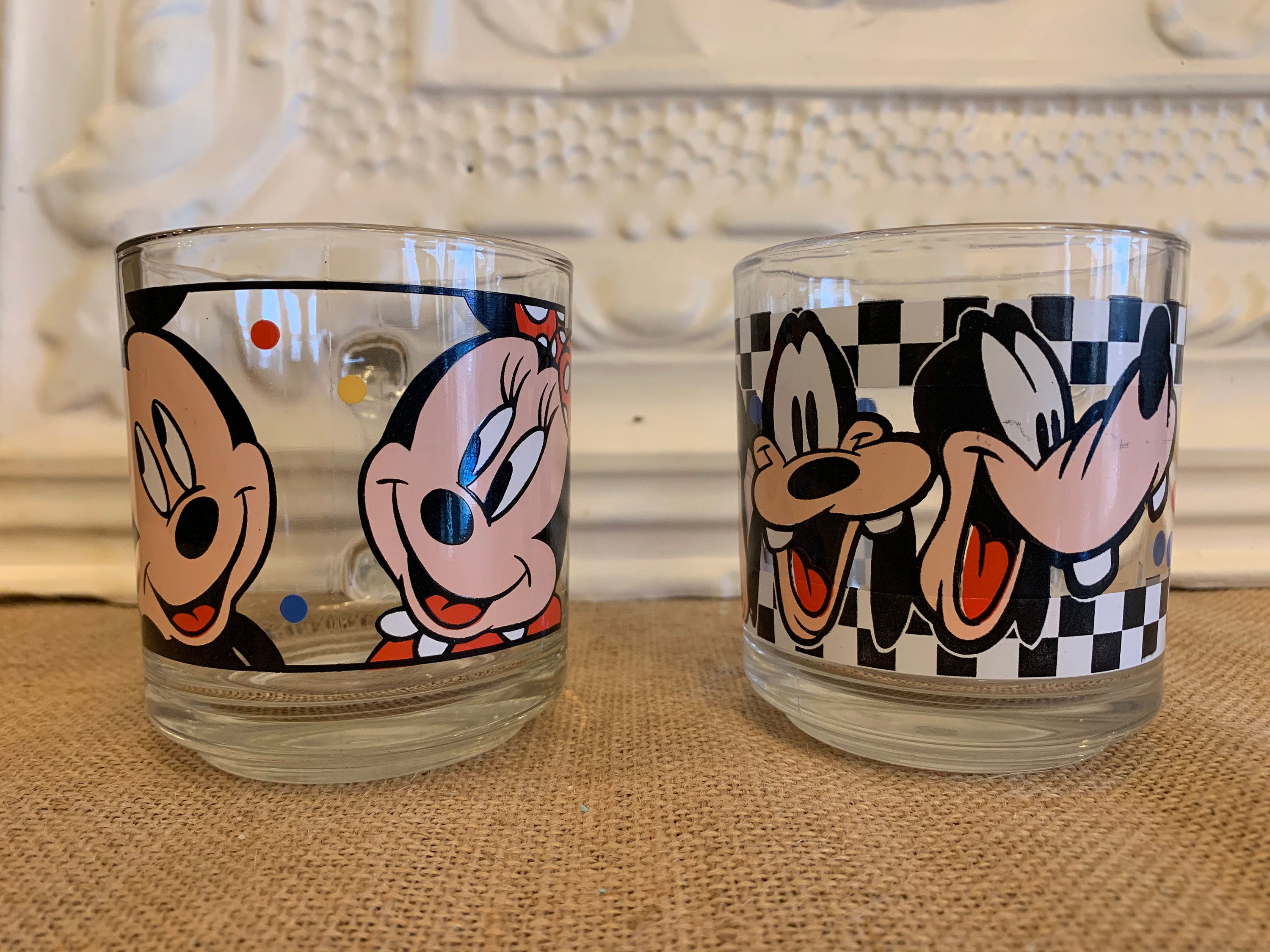 Vintage Disney Mickey Mouse Minnie Duck Disneyland Cups Bowl Total of12  Items