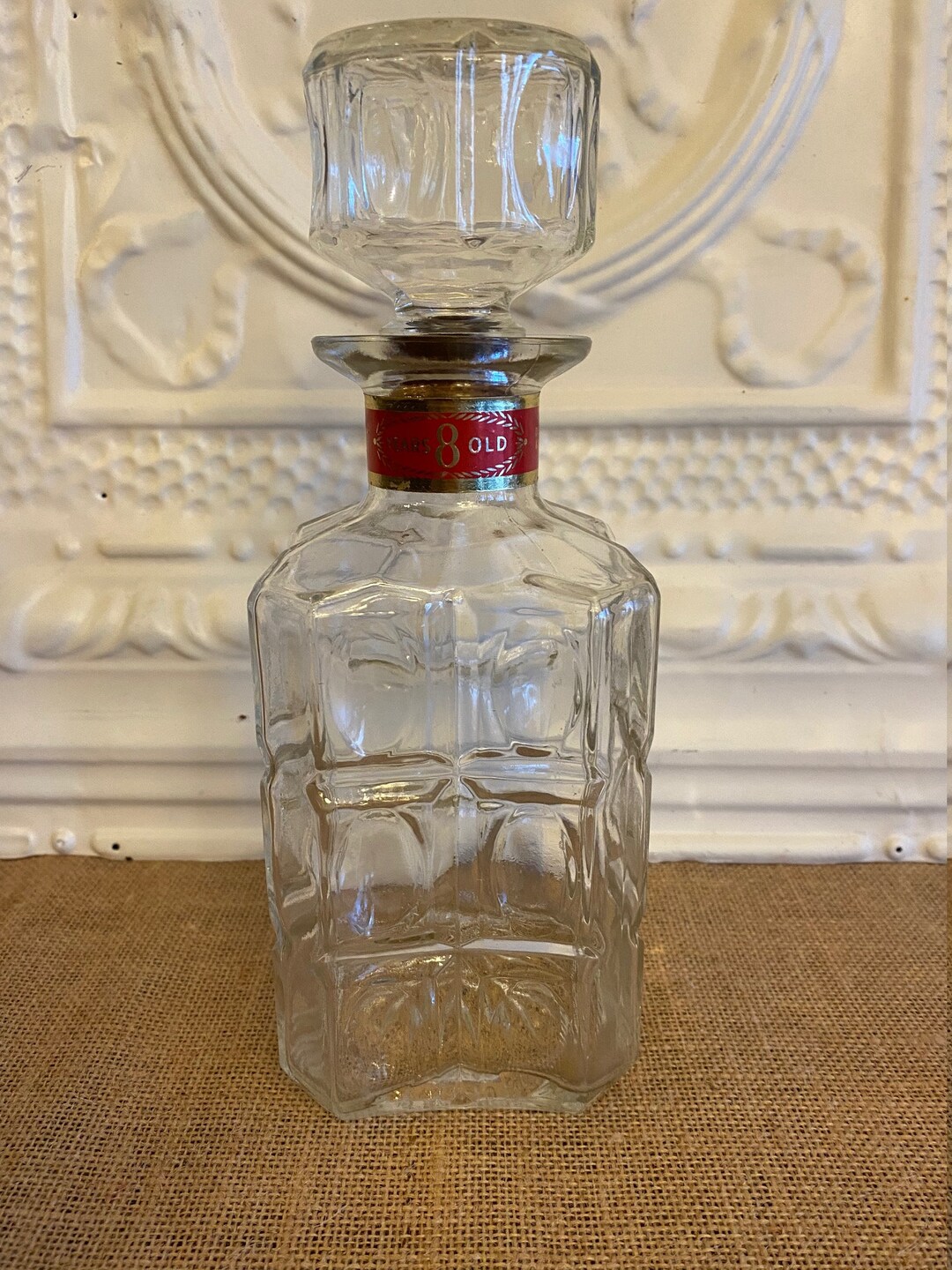 Vintage Liquor Decanter With Cork & Kansas Liquor Tax Stamp Etsy